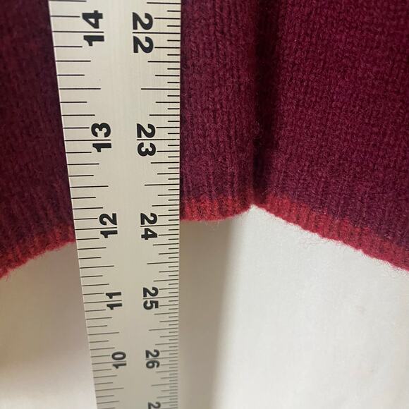 Venezia Jeans Lambswool Blend Sweater Burgundy Size 14/16 Warm Classic Knit - Picture 11 of 13